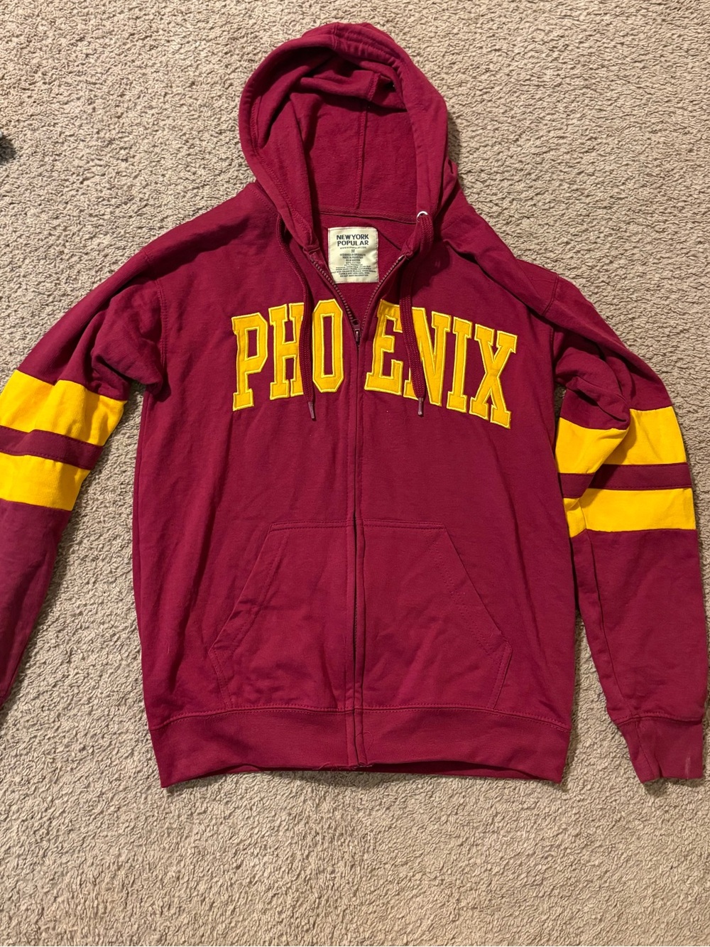 Phoenix Maroon & Gold Zip Hoodie for Kids